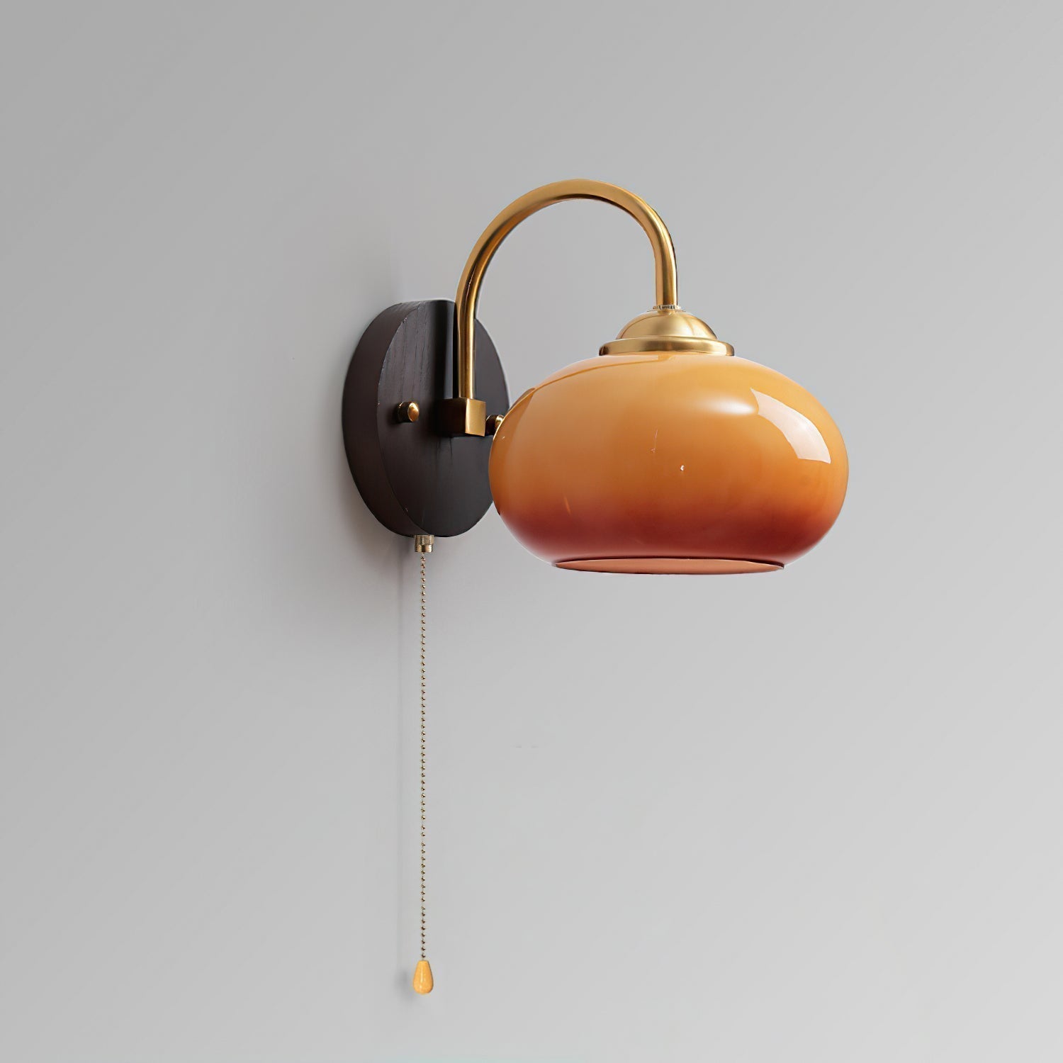 Wall Lamp Arched Arm Glass Dome Shade Vintage Accent Modern Touch | ventumra