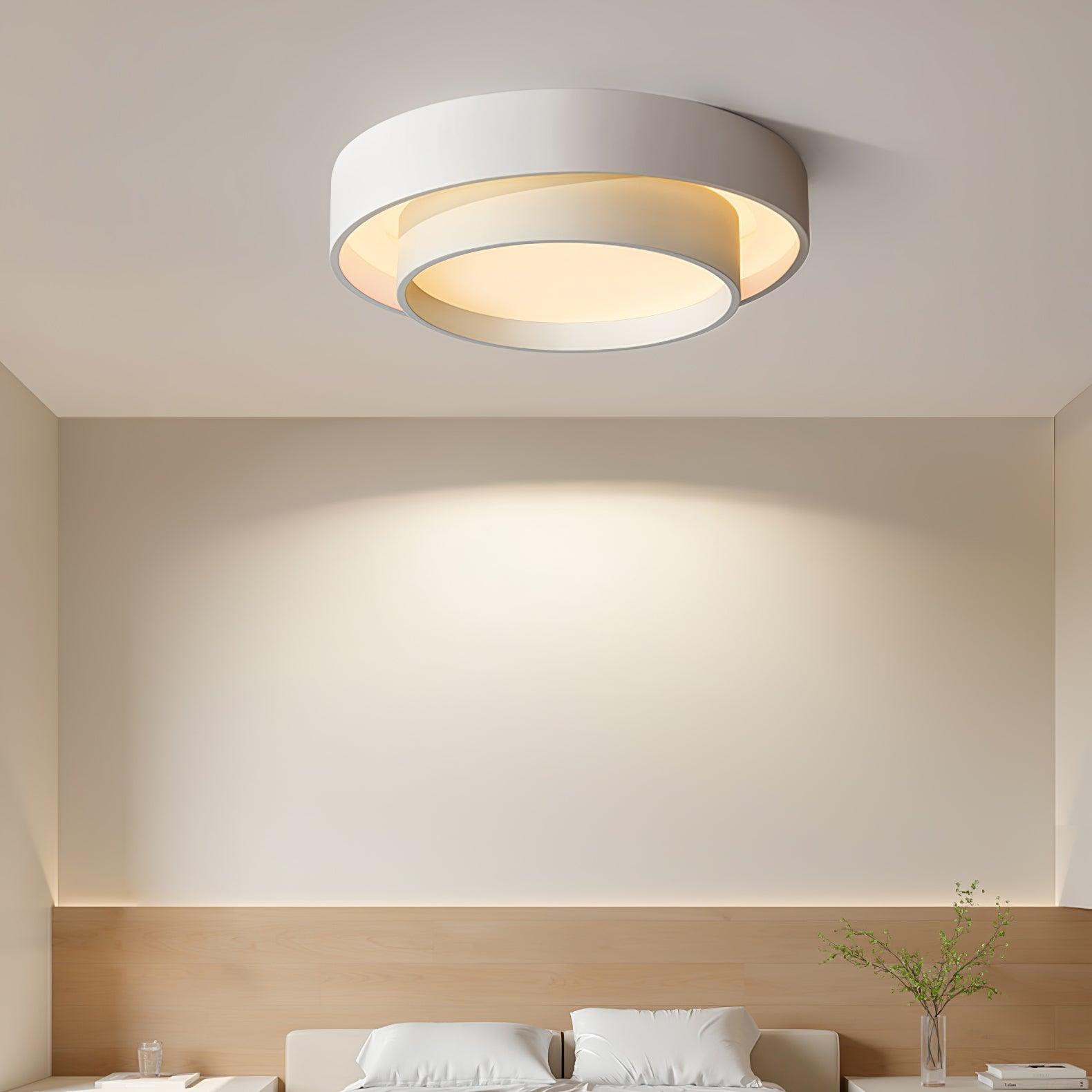 Orina Ceiling Lamp Double Ring Gray&Black&White Cylinder shape | ventumra