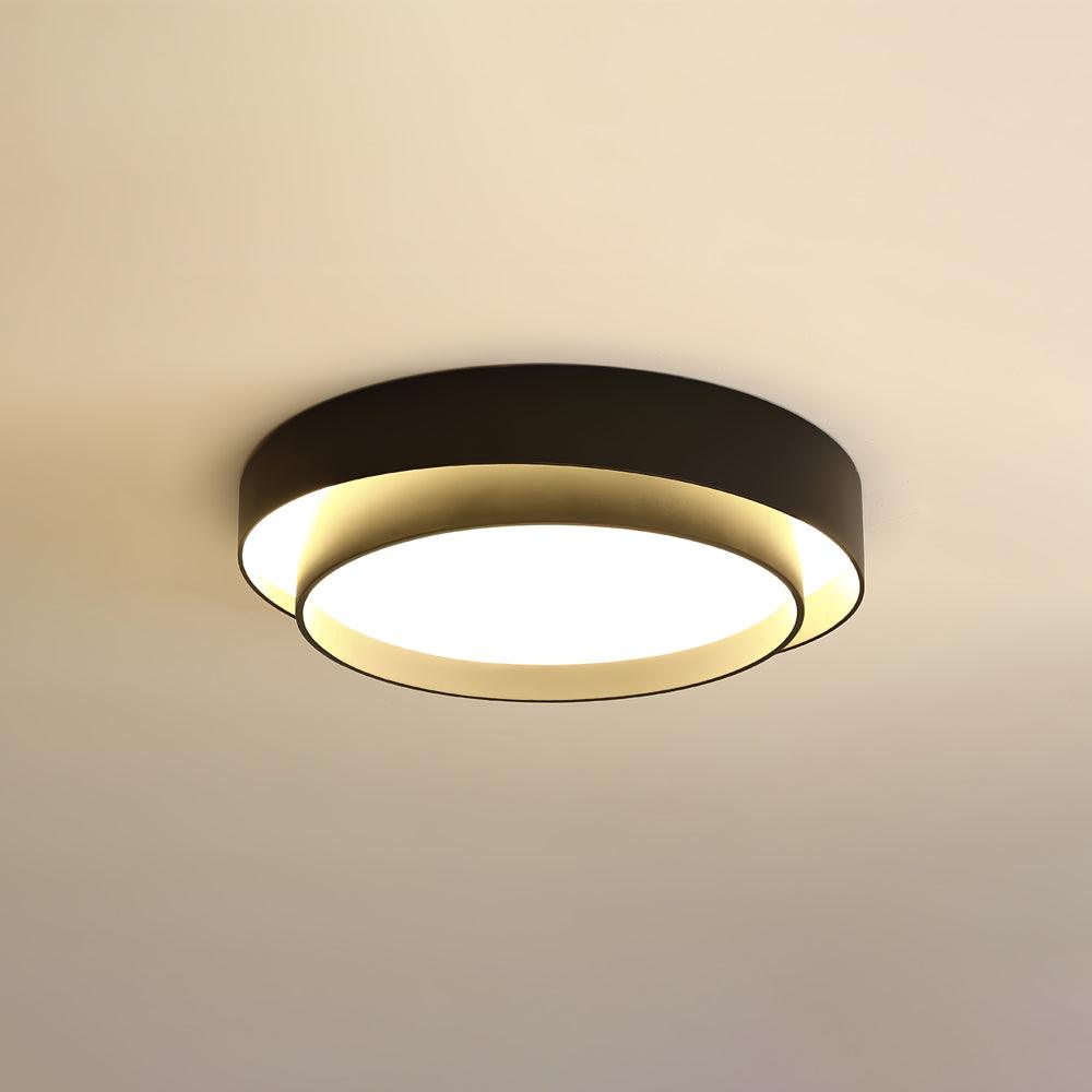 Orina Ceiling Lamp Double Ring Gray&Black&White Cylinder shape | ventumra