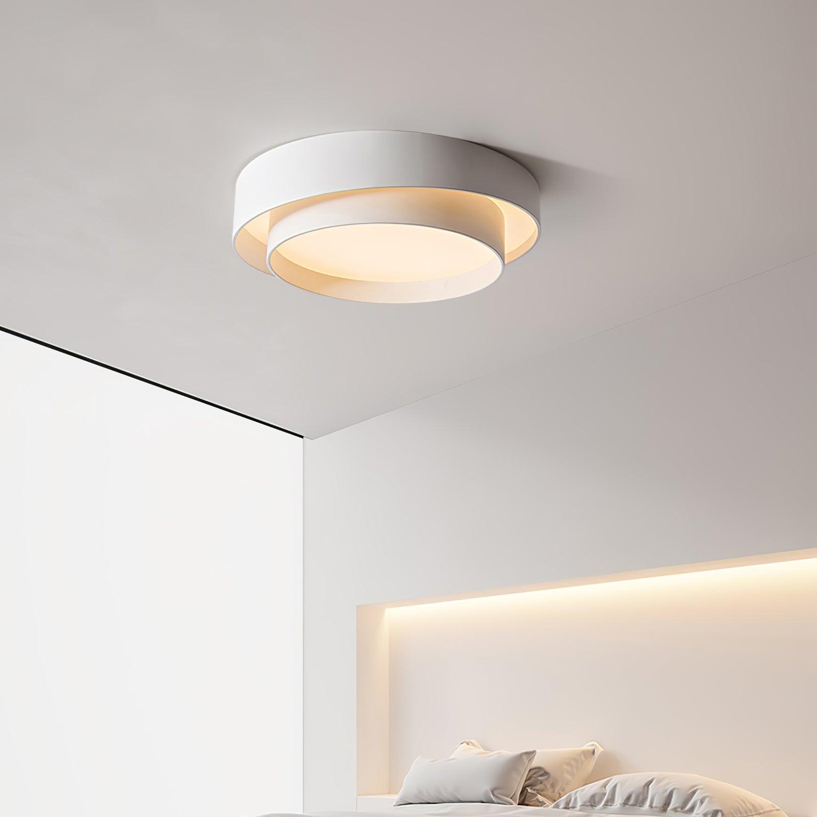 Orina Ceiling Lamp Double Ring Gray&Black&White Cylinder shape | ventumra