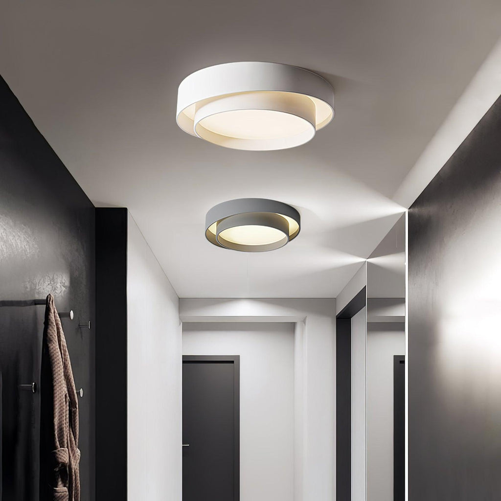 Orina Ceiling Lamp Double Ring Gray&Black&White Cylinder shape | ventumra