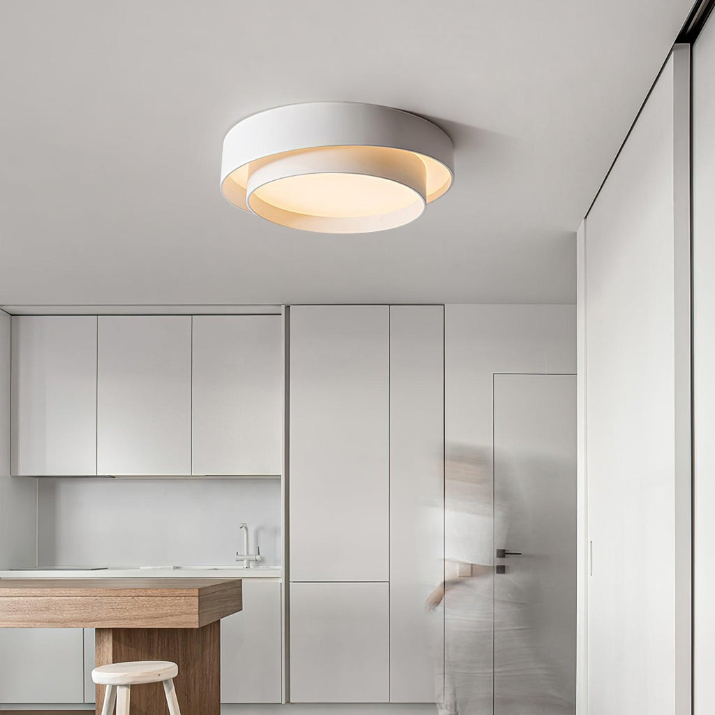 Orina Ceiling Lamp Double Ring Gray&Black&White Cylinder shape | ventumra