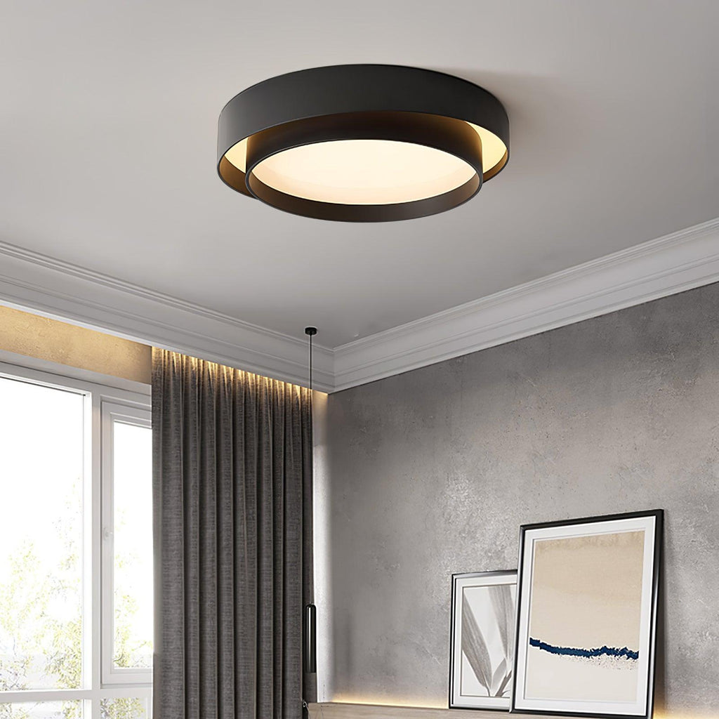 Orina Ceiling Lamp Double Ring Gray&Black&White Cylinder shape | ventumra