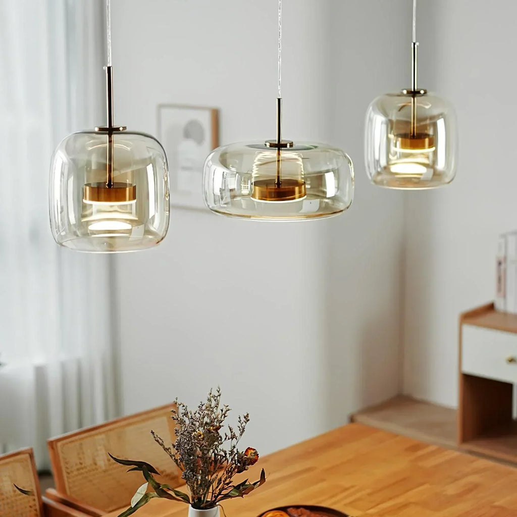 June Morden Glass Pendant Light Clear/Smoky/Amber | ventumra