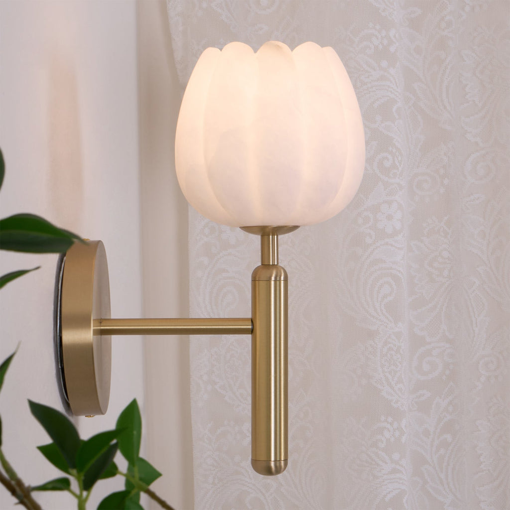 Ralin Alabaster Flowers Wall Lamp | ventumra