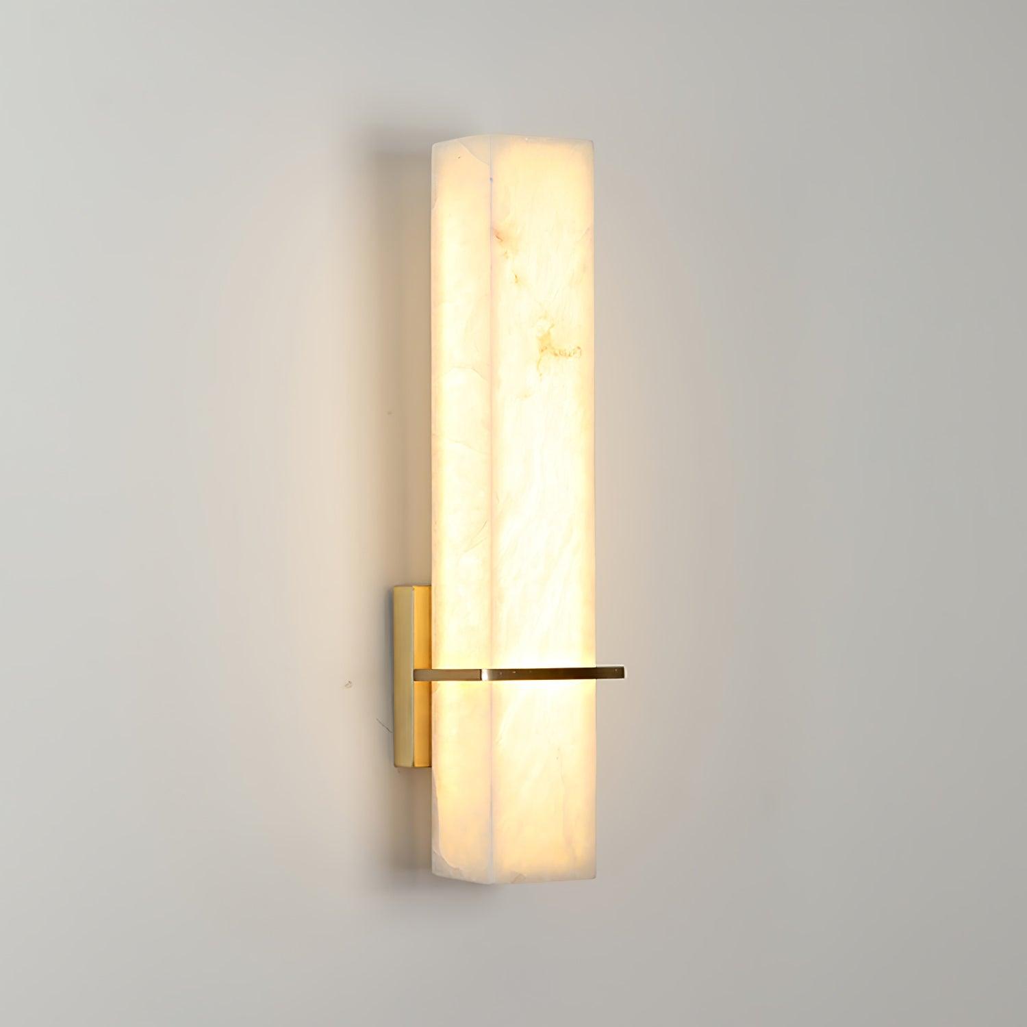 Applique murale Ritta Blanc albâtre laiton Cuboïde moderne | ventumra