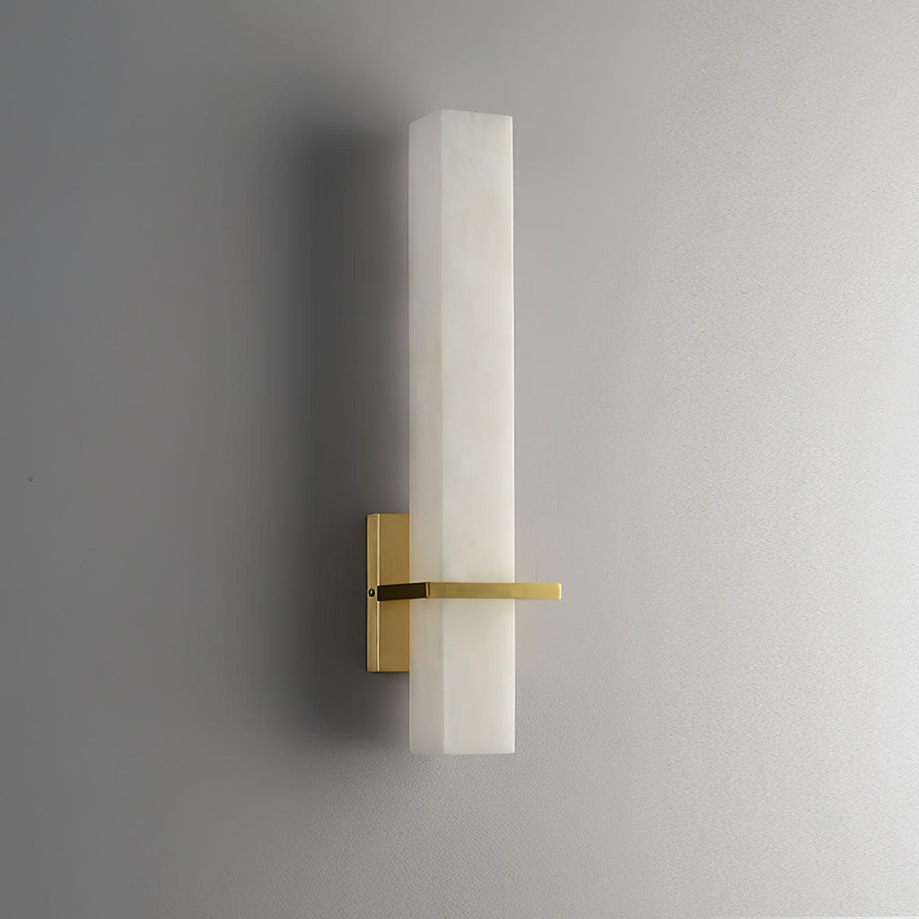 Applique murale Ritta Blanc albâtre laiton Cuboïde moderne | ventumra