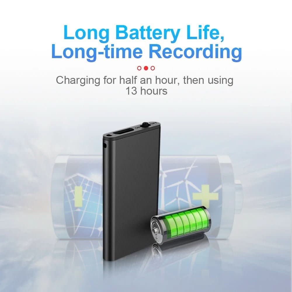 VocalLite Mini Ultra Light Dictation Device — 32 GB Storage, Voice Activation, 10g Compact Frame