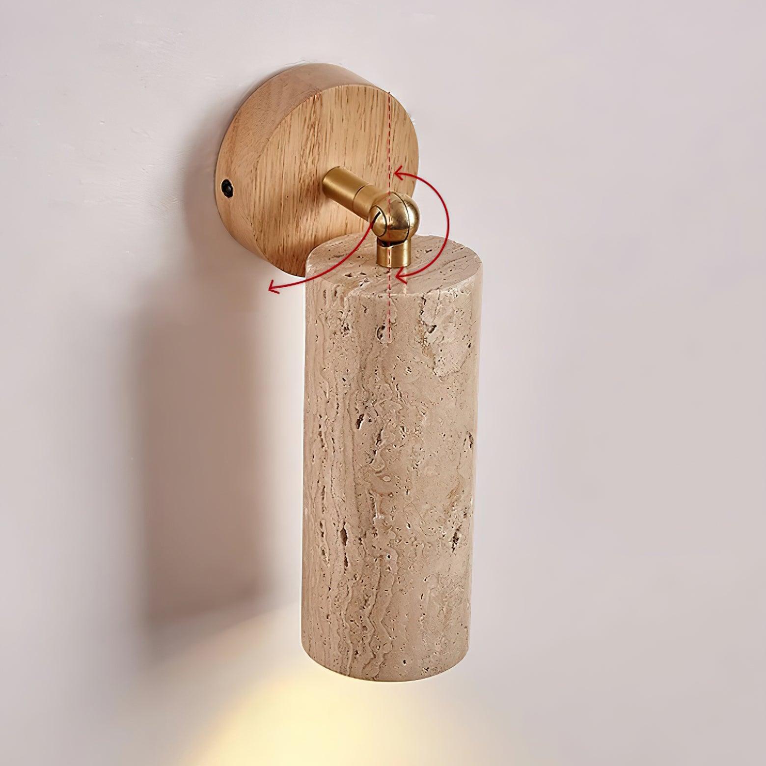 Travion Adjustable Travertine Wall Sconce | ventumra
