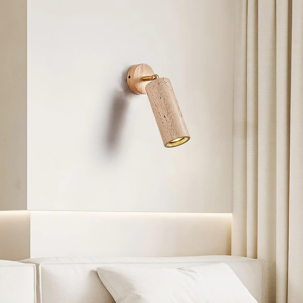 Travion Adjustable Travertine Wall Sconce | ventumra
