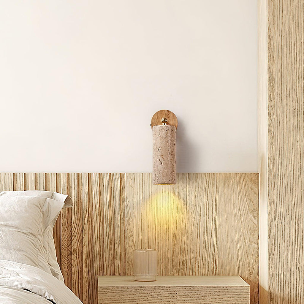 Travion Adjustable Travertine Wall Sconce | ventumra