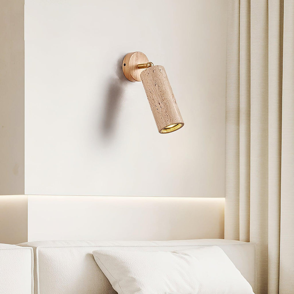 Travion Adjustable Travertine Wall Sconce | ventumra