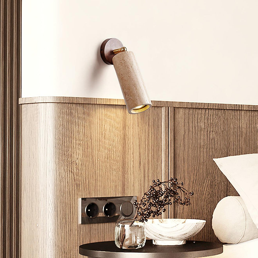 Travion Adjustable Travertine Wall Sconce | ventumra