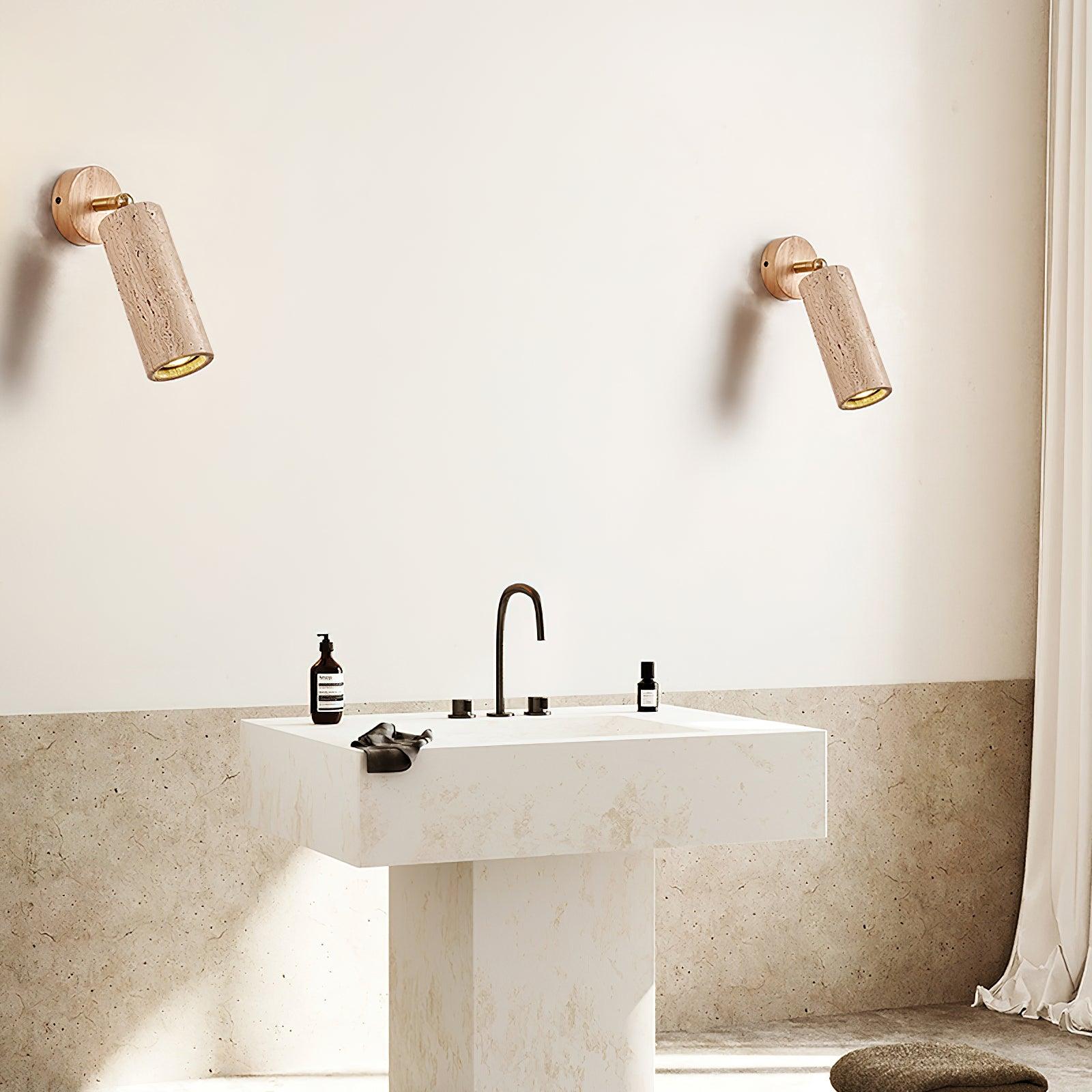Travion Adjustable Travertine Wall Sconce | ventumra