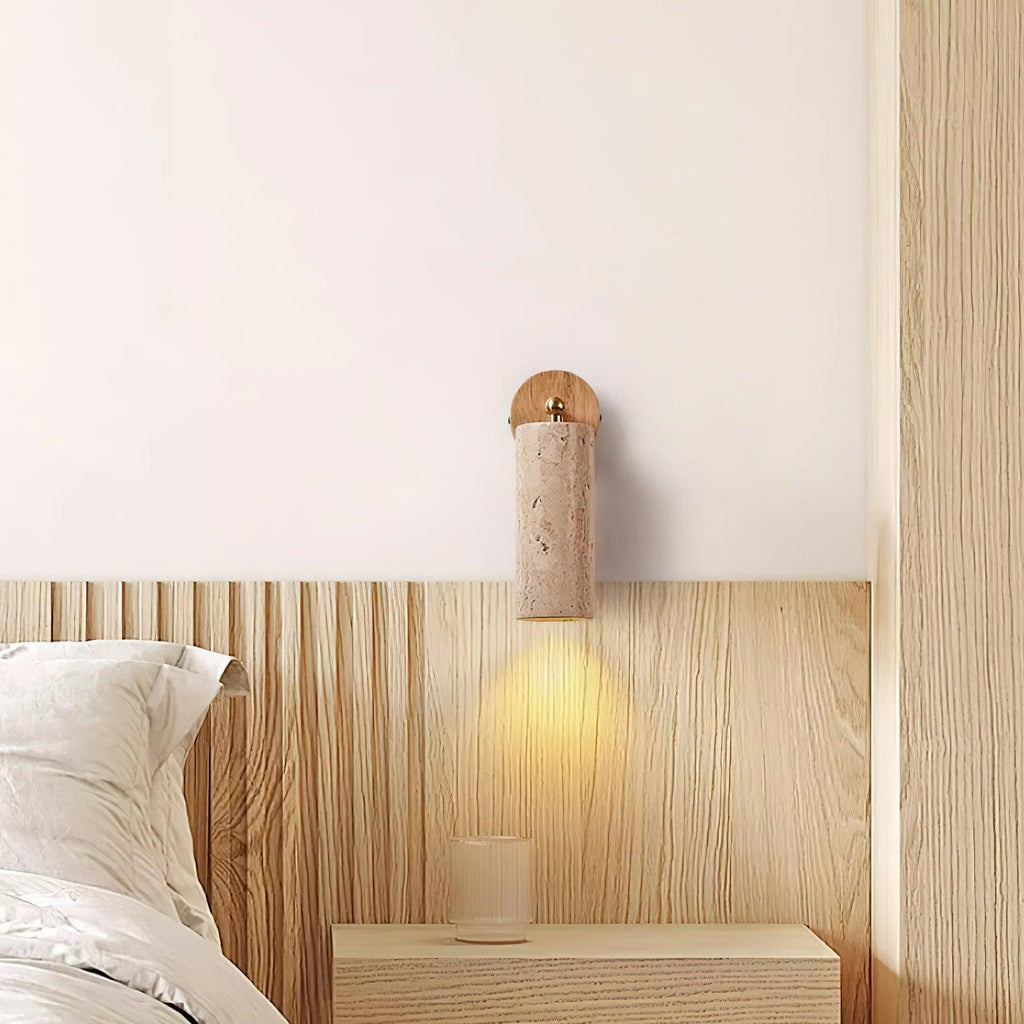 Travion Adjustable Travertine Wall Sconce | ventumra