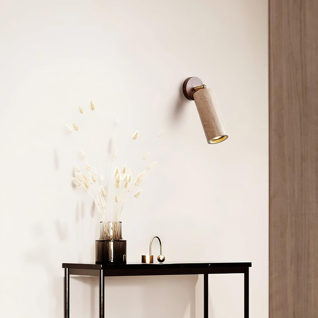 Travion Adjustable Travertine Wall Sconce | ventumra