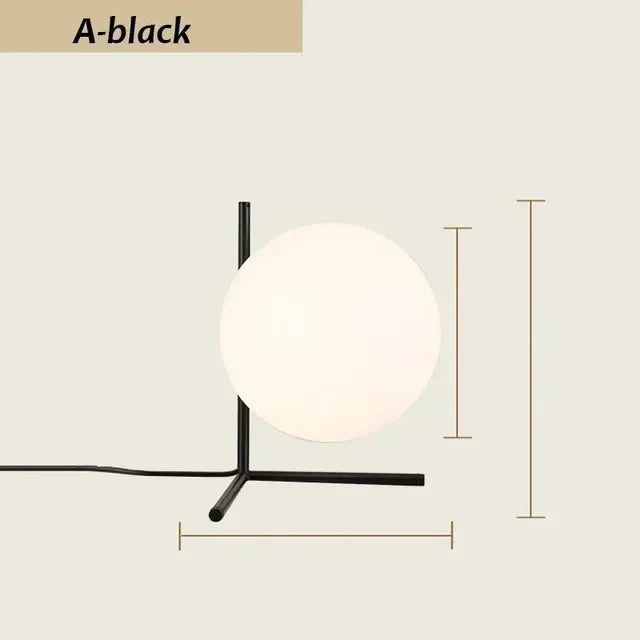 AstraLume Round Glass Table Lamp Modern Minimalist Lighting
