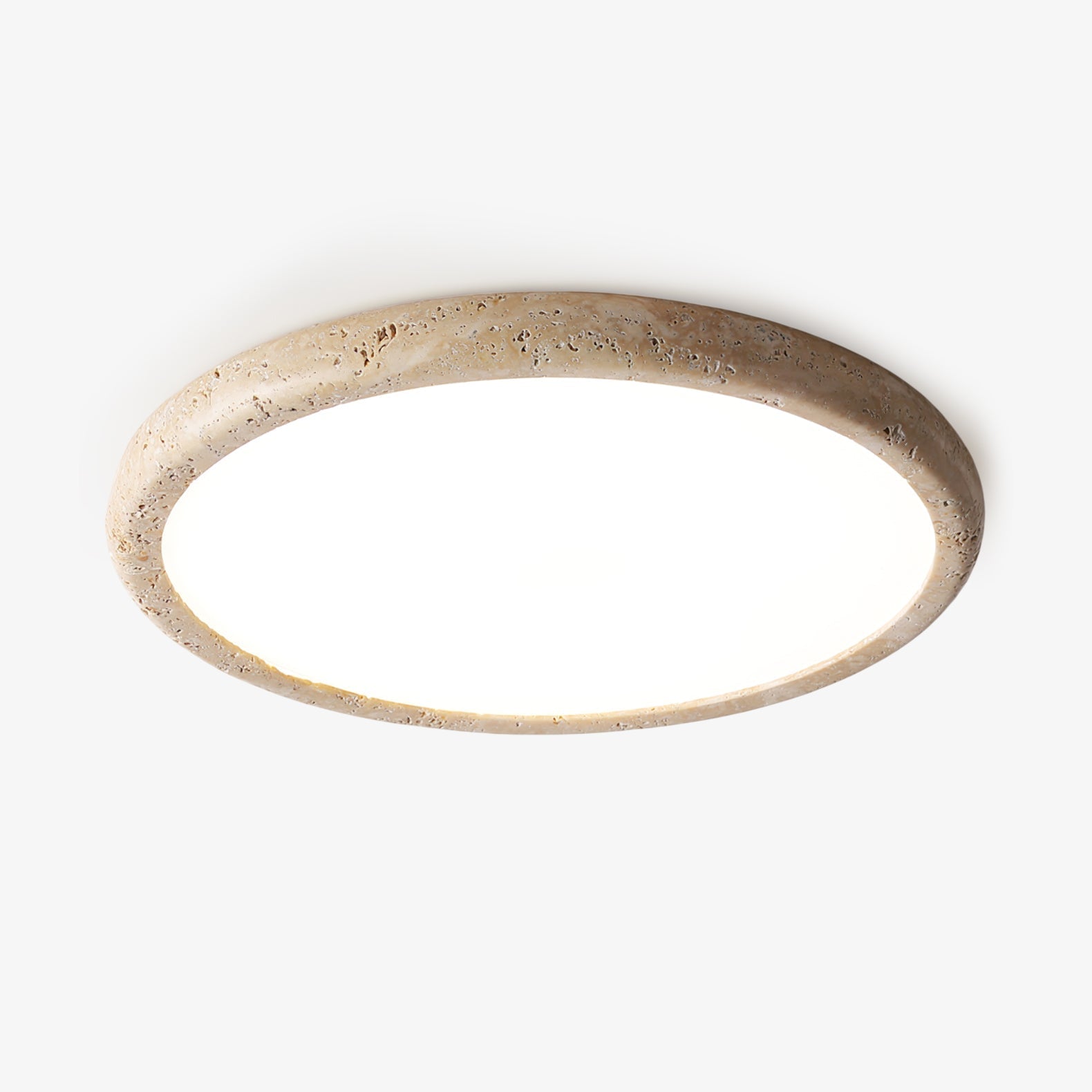 Yellow Travertine Ceiling Light With Integrated LED