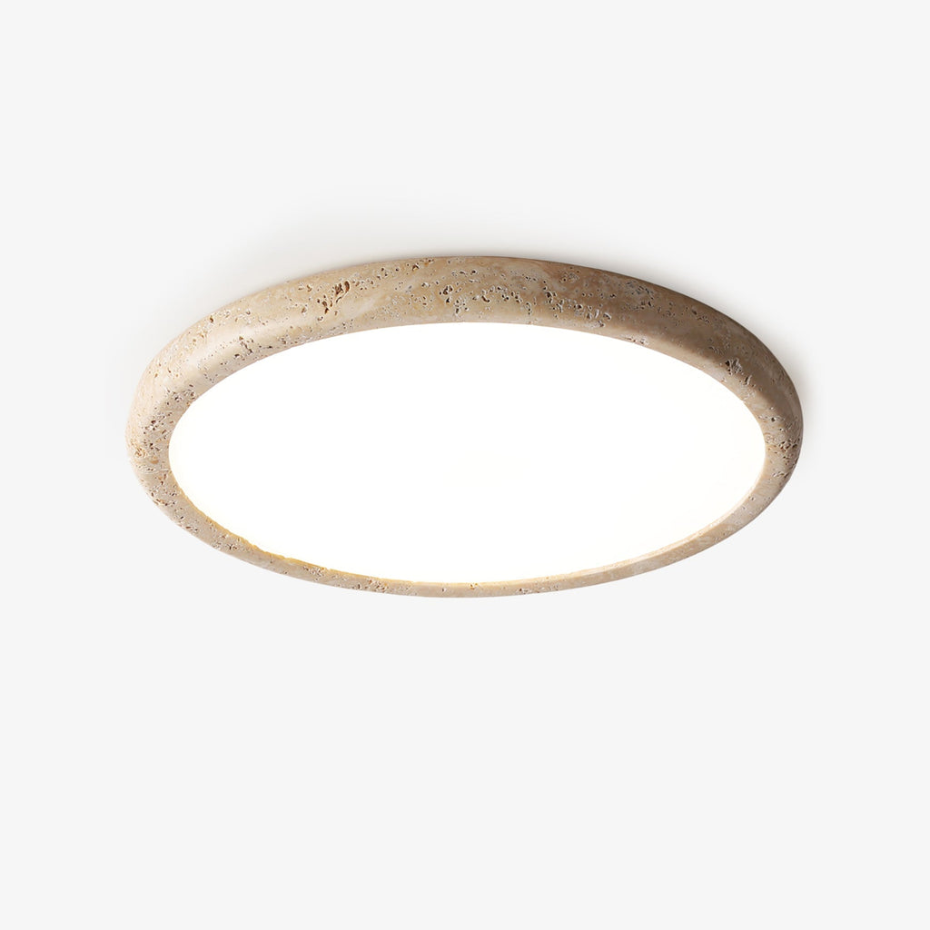 Yellow Travertine Ceiling Light With Integrated LED