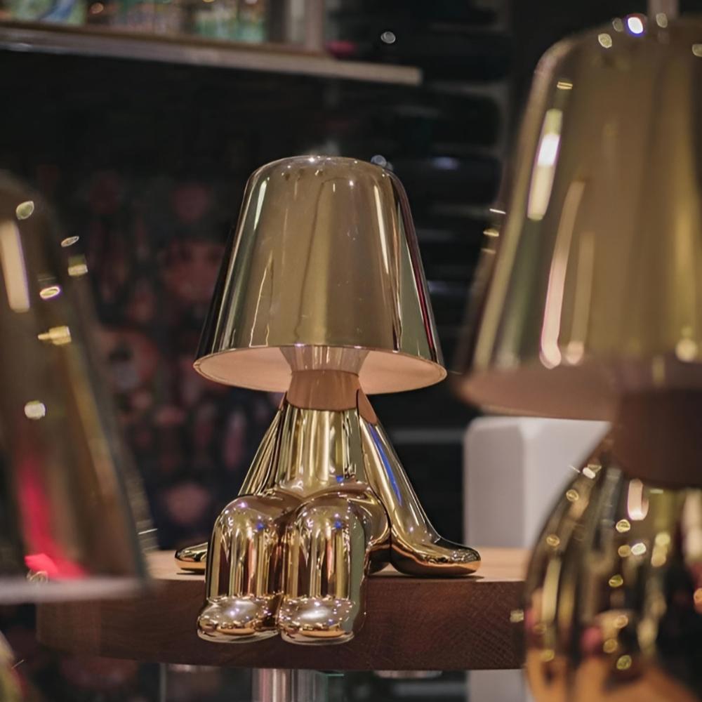 Wireless Table Lamp With Frosted Glass Shade For Home Ambience