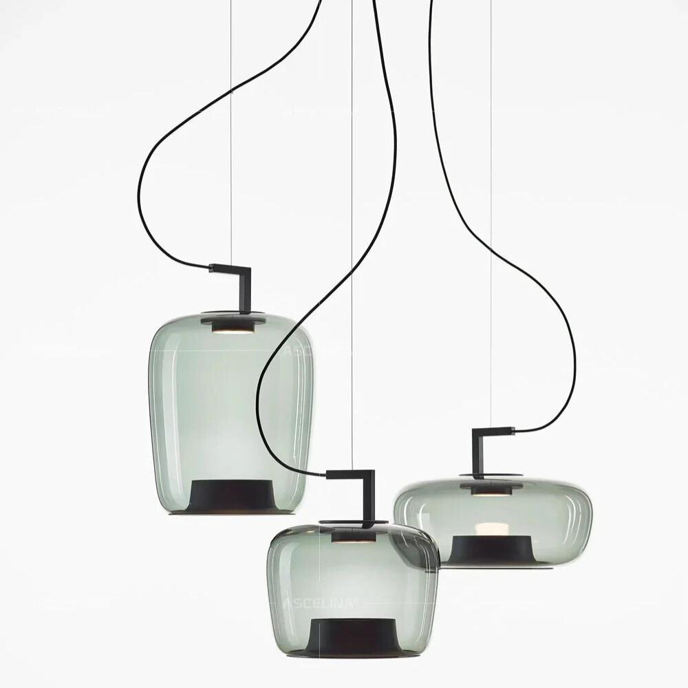 Liora Glass and Aluminum Pendant Light for Kitchen and Dining