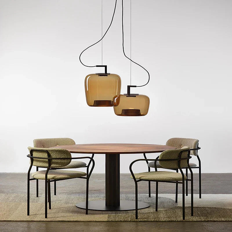 Liora Glass and Aluminum Pendant Light for Kitchen and Dining
