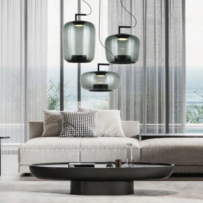 Liora Glass and Aluminum Pendant Light for Kitchen and Dining