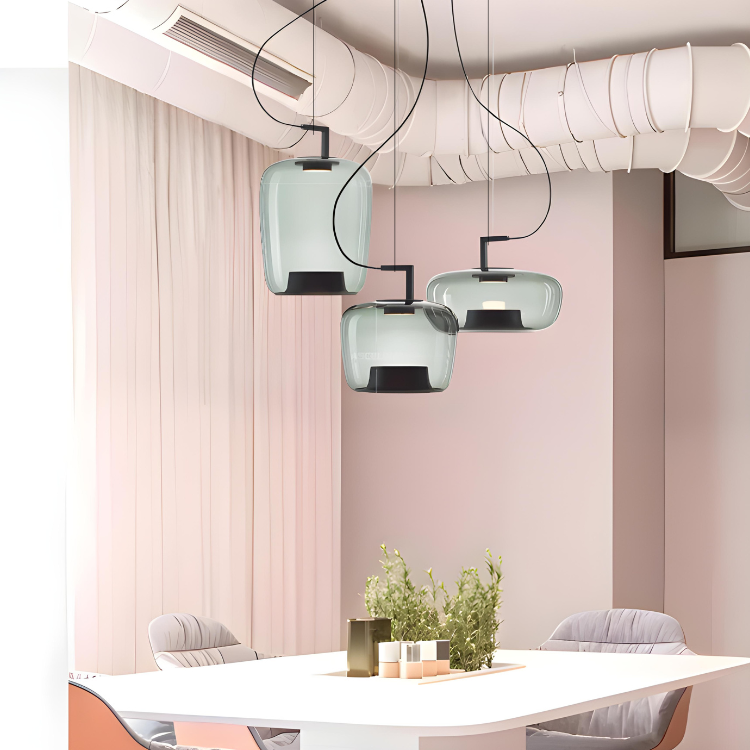Liora Glass and Aluminum Pendant Light for Kitchen and Dining