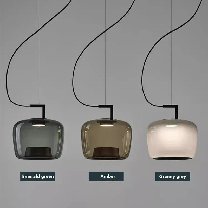 Liora Glass and Aluminum Pendant Light for Kitchen and Dining