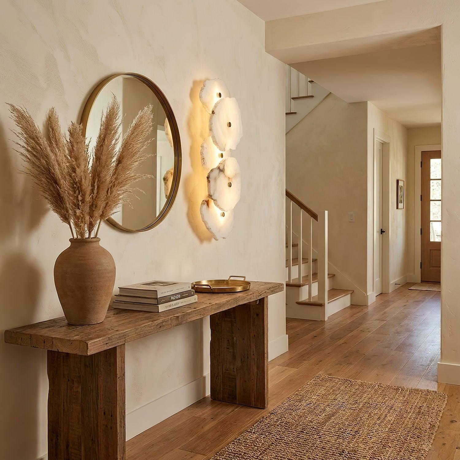 Alabaster Finish Modern Dimmable Wall Light For Warm Ambiance