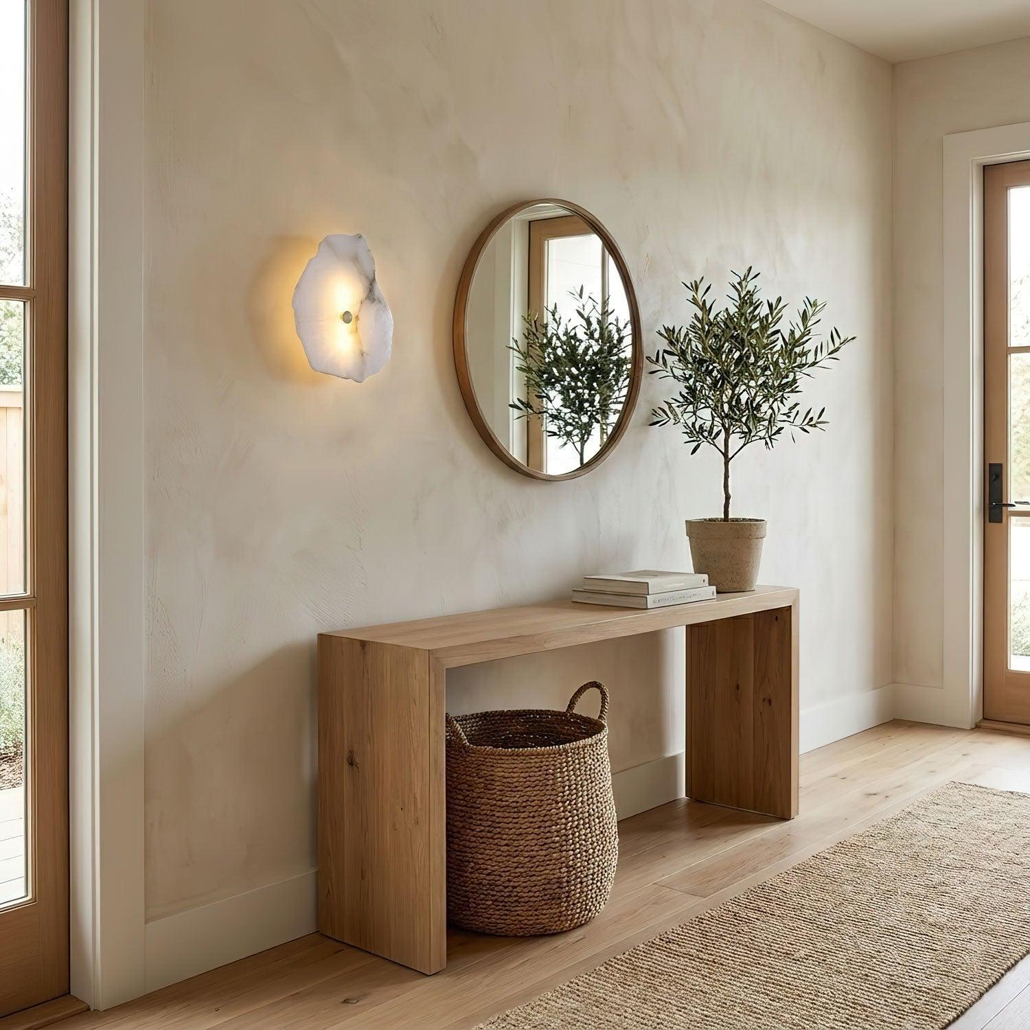 Alabaster Finish Modern Dimmable Wall Light For Warm Ambiance
