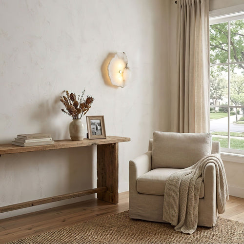 Alabaster Finish Modern Dimmable Wall Light For Warm Ambiance