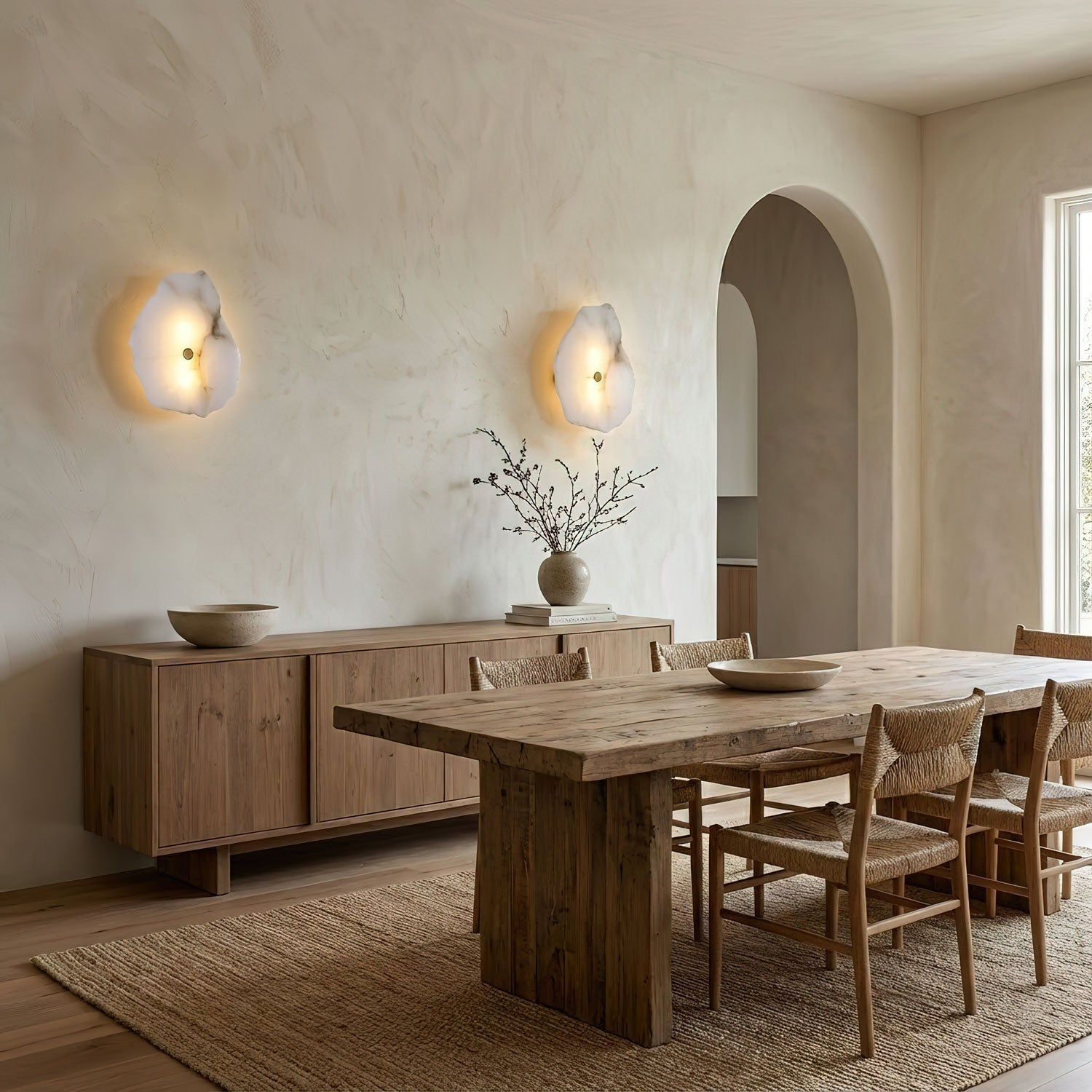 Alabaster Finish Modern Dimmable Wall Light For Warm Ambiance