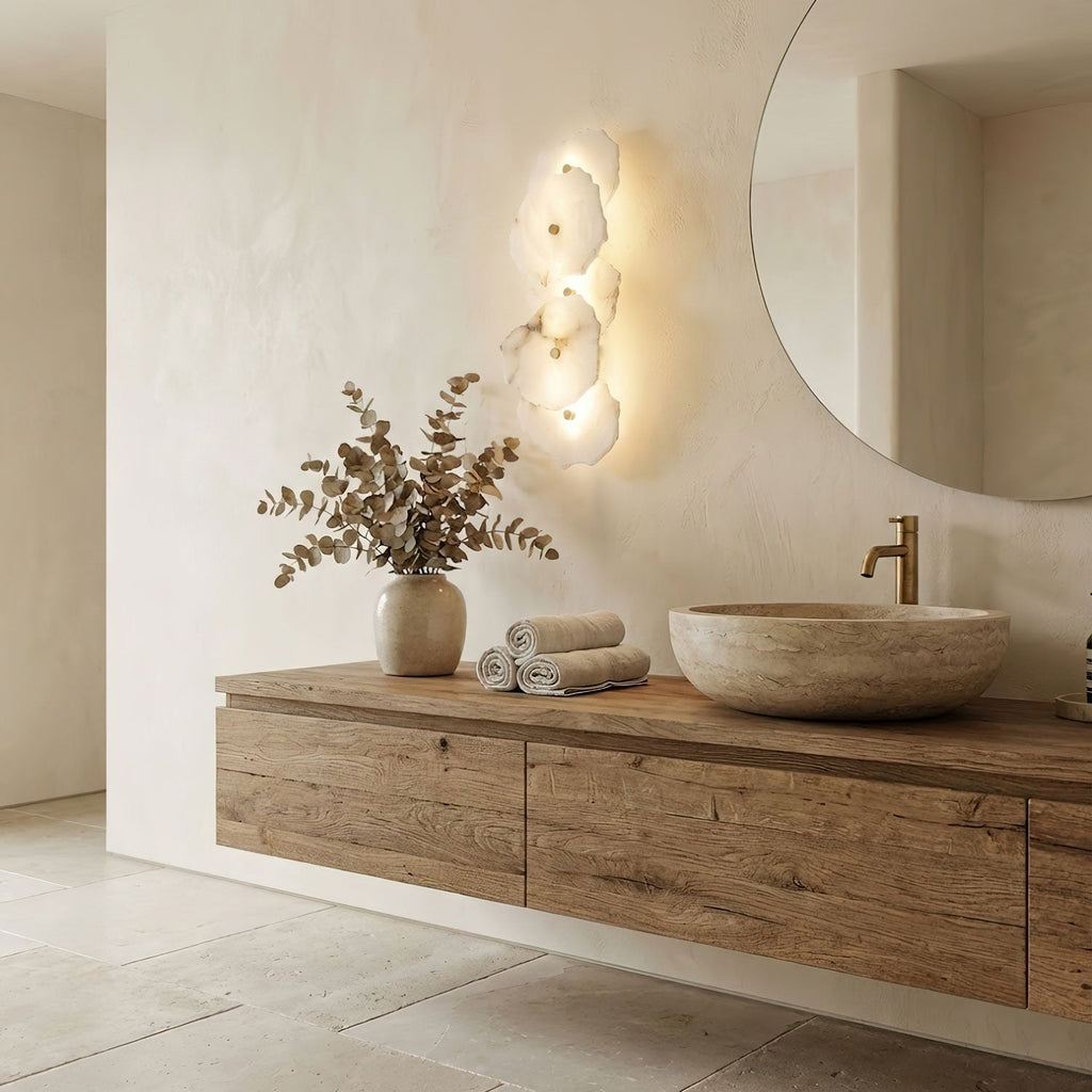 Alabaster Finish Modern Dimmable Wall Light For Warm Ambiance