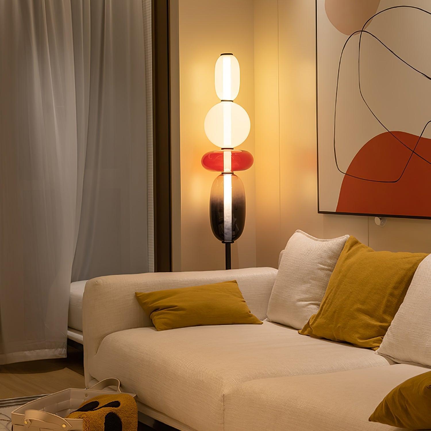 Contemporary Glass Floor Lamp With Integrated LED Lighting