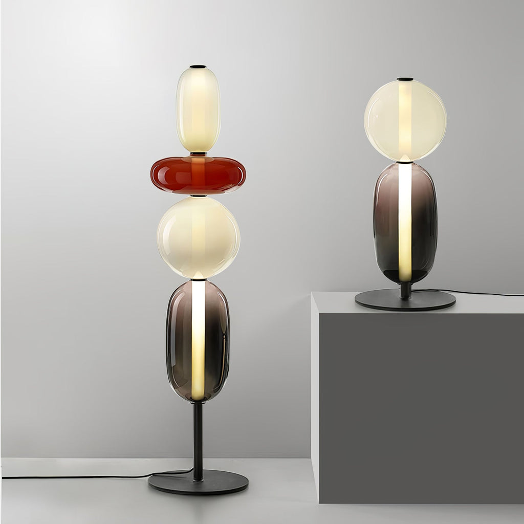 Contemporary Glass Floor Lamp With Integrated LED Lighting