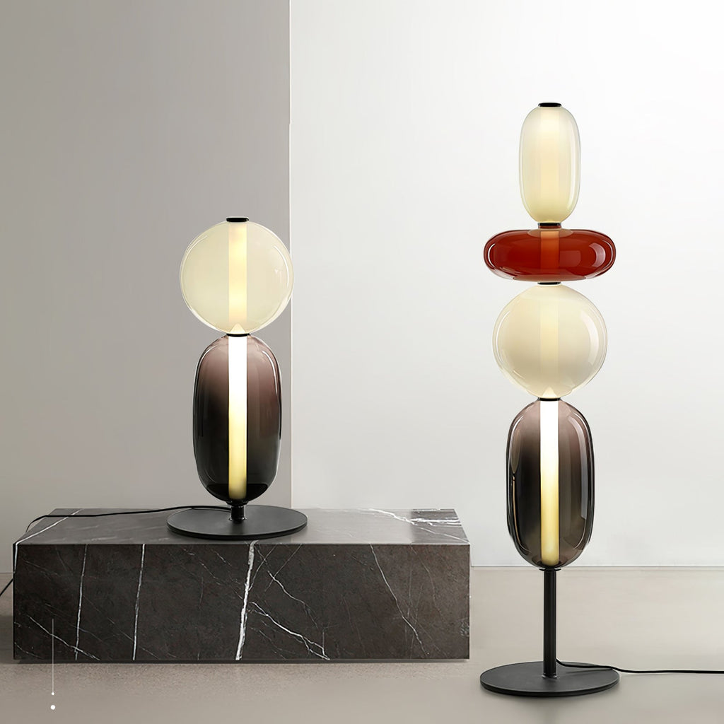 Contemporary Glass Floor Lamp With Integrated LED Lighting