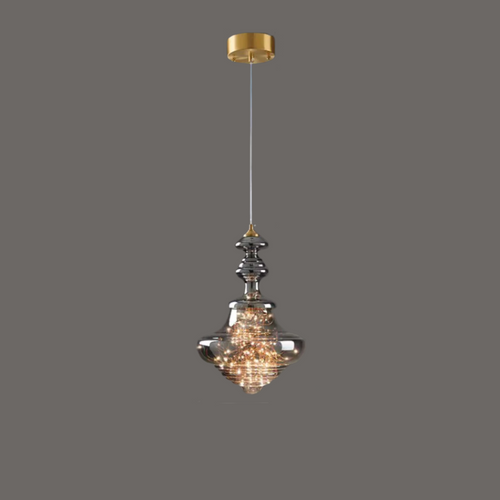 Aurela Glass and Brass Pendant Light for Living Room