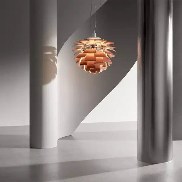 Elara Artichoke Metal Pendant Light With LED Sculpture