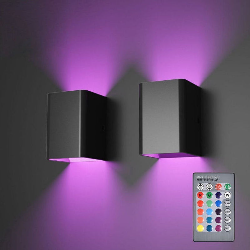 RGB LED Square Wall Lamp — Aluminum Light with Remote Control