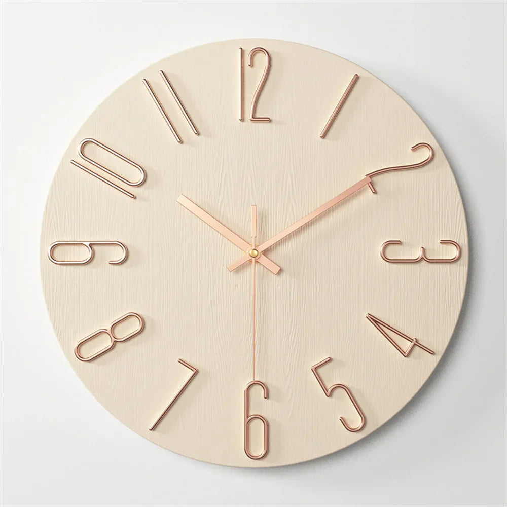 3D Floating Number Wall Clock — Silent Quartz Minimalist Design