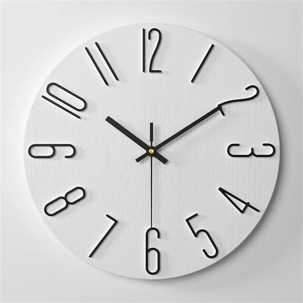 3D Floating Number Wall Clock — Silent Quartz Minimalist Design