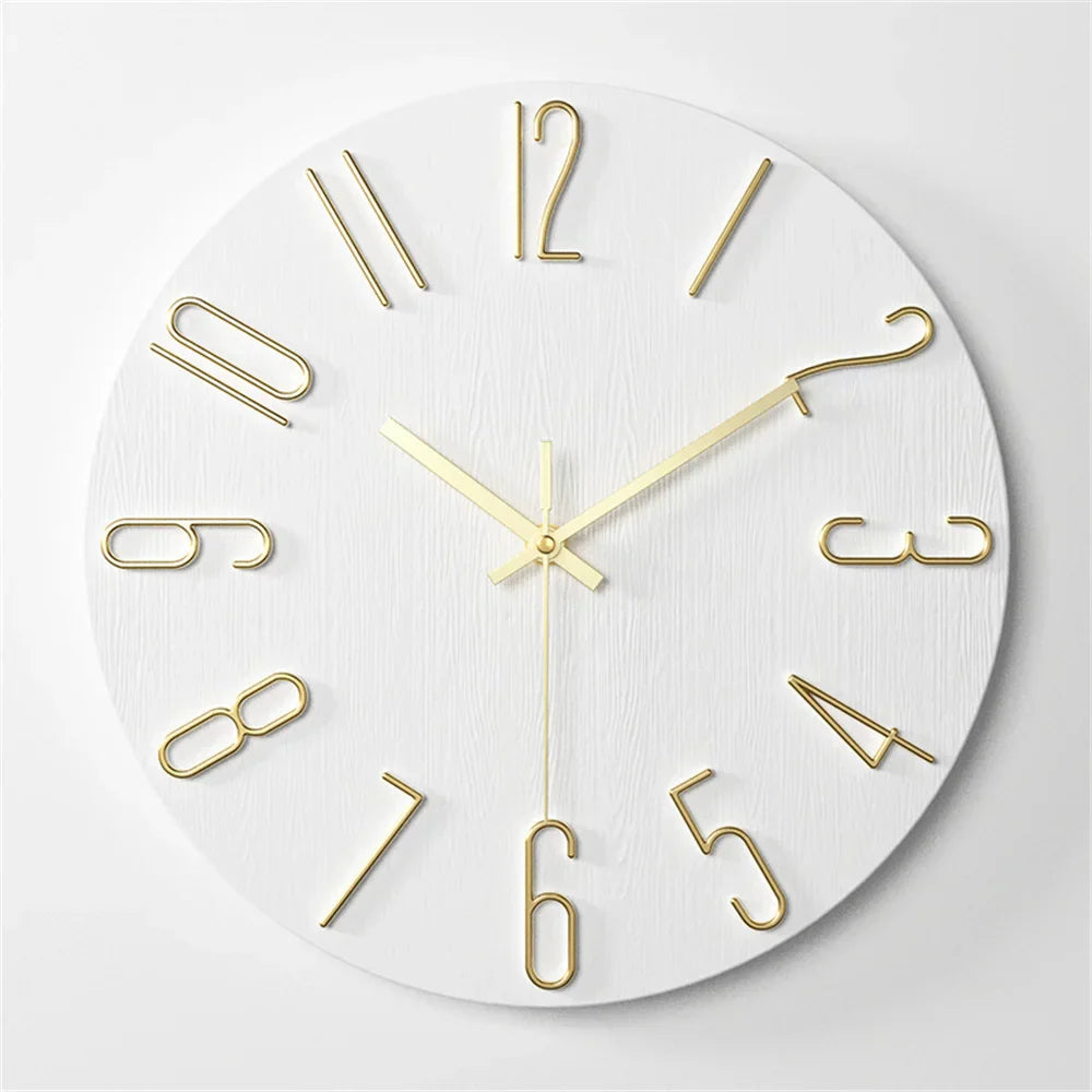 3D Floating Number Wall Clock — Silent Quartz Minimalist Design