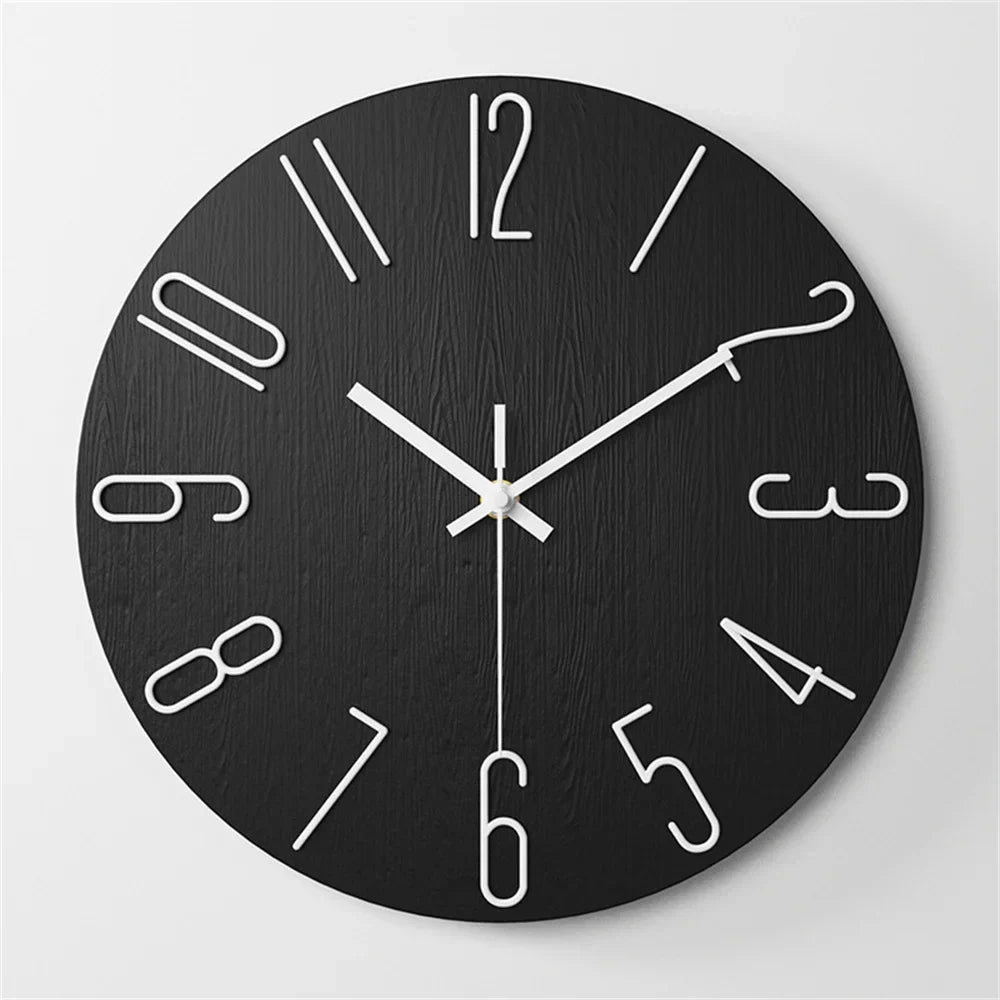 3D Floating Number Wall Clock — Silent Quartz Minimalist Design