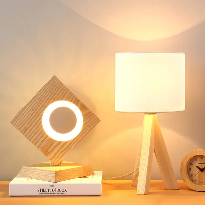 ArborGlow Modern Wooden Table Lamp for Living Room Accent