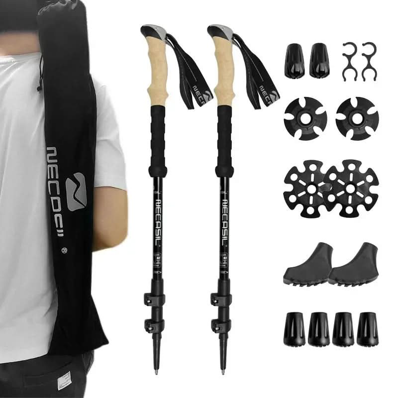 NovaTrail Trekking Poles — Collapsible Three-Section Folding Design, Pair