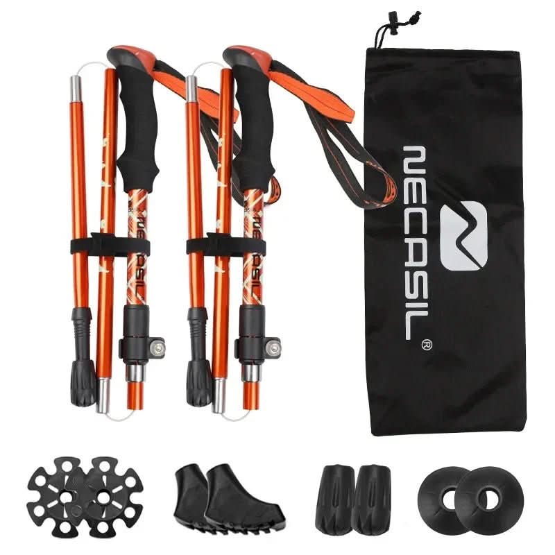 NovaTrail Trekking Poles — Collapsible Three-Section Folding Design, Pair