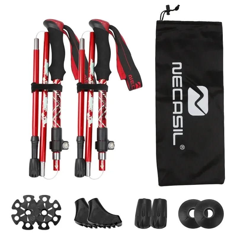 NovaTrail Trekking Poles — Collapsible Three-Section Folding Design, Pair