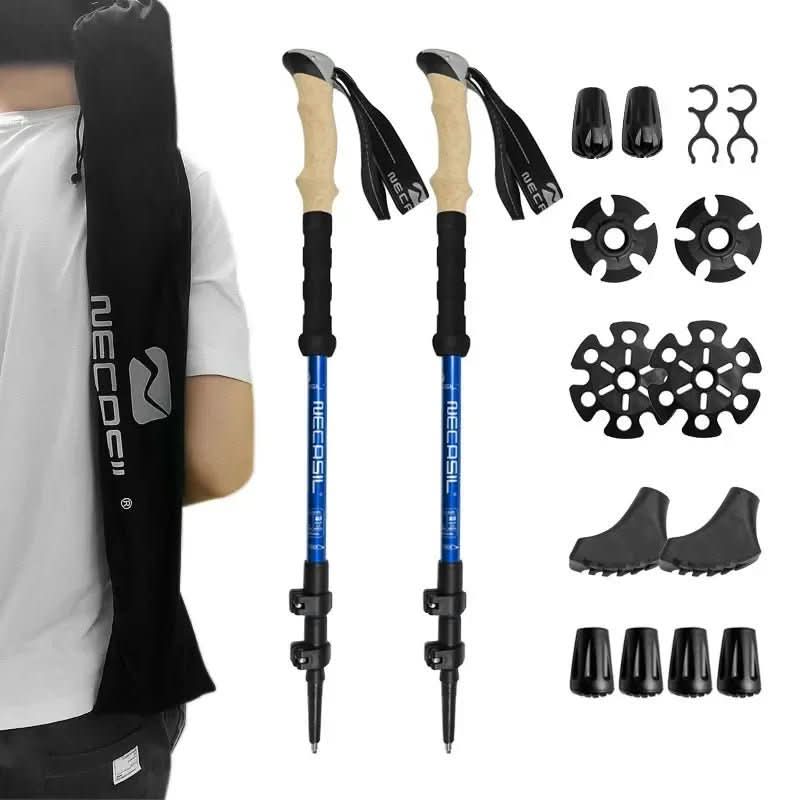 NovaTrail Trekking Poles — Collapsible Three-Section Folding Design, Pair