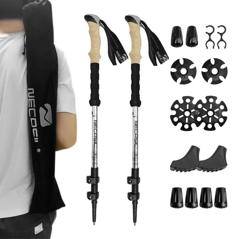 NovaTrail Trekking Poles — Collapsible Three-Section Folding Design, Pair